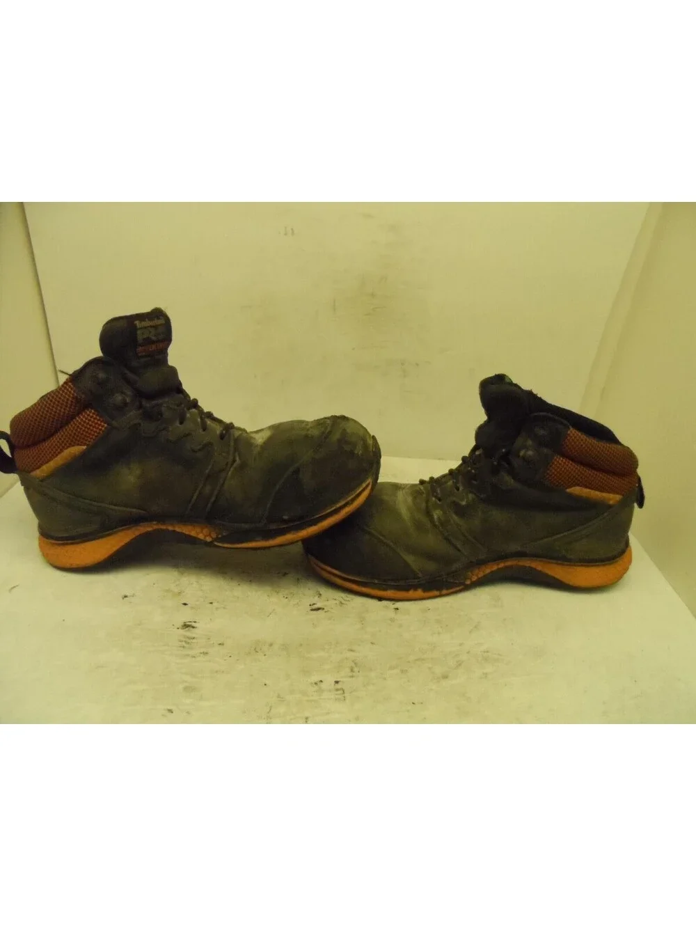 Timberland PRO Men's Mid Reaxion CT Safety Work Boots A21RU Black/Orange 9.5W